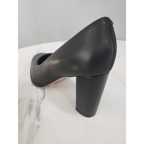 NEW NO BOX 9 WIDE CLARKS Kaylin Cara Black Leather Work Block Heel Court Shoes - Picture 3 of 7